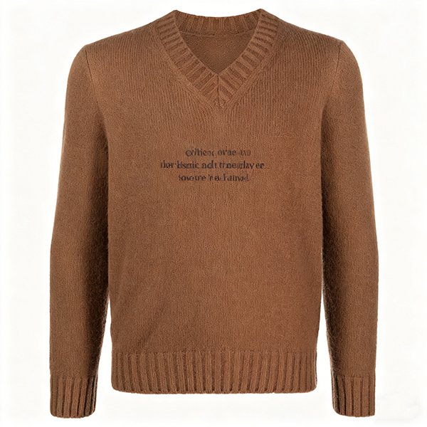 Men's Ribbed V-Neck Cashmere Pullover - Winter Warm Knit