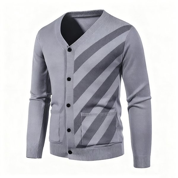 Men's Slim-Fit V-Neck Knit Cardigan - Autumn Trendy Breathable Casual